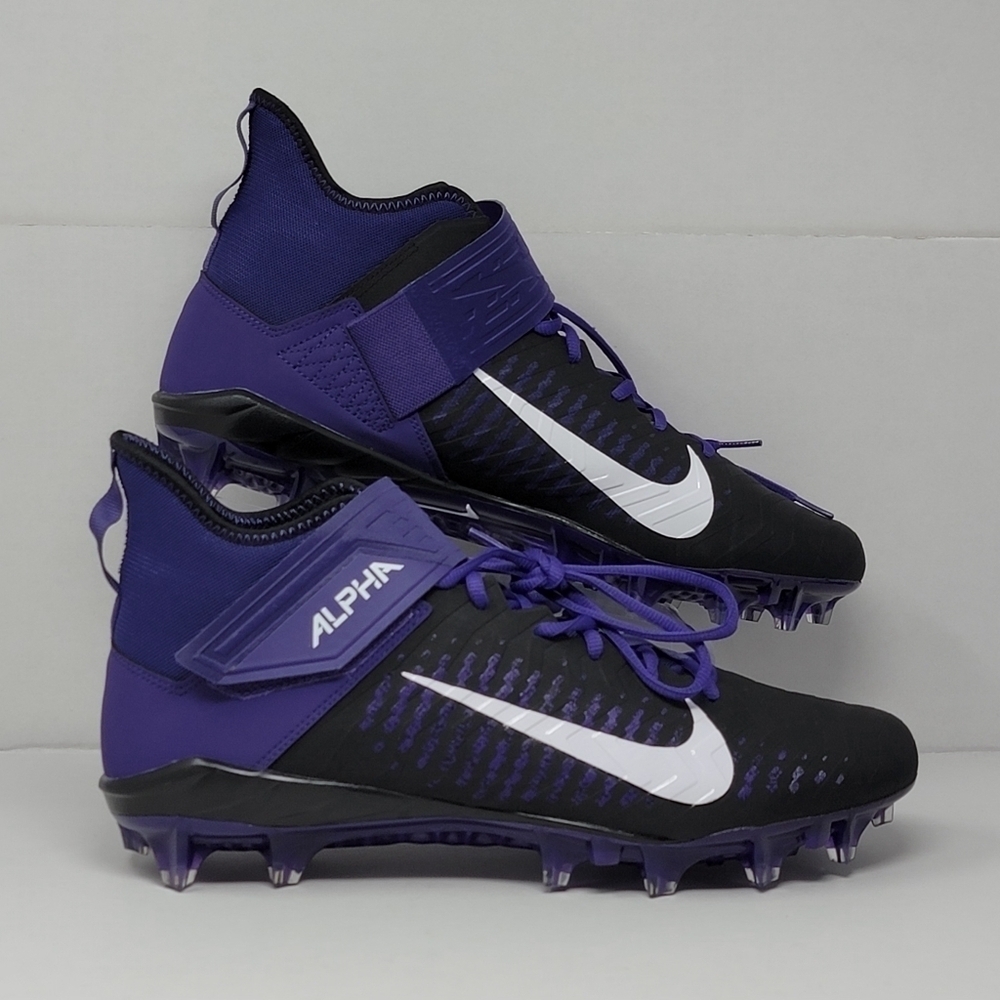 Nike Alpha Menace Pro 2 Purple Black TCU Football Cleat BV3945-500 Men Sz 14 New